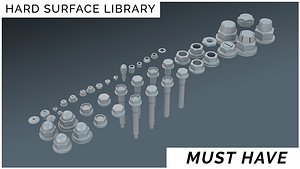 3D hard surface library bolts