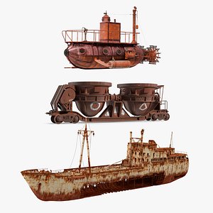Rusty Vehicles Collection 3D model