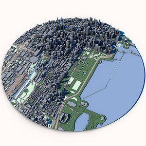 3D Chicago Cityscape 3D Model Windy City Skyline Illinois Architecture  Lake Michigan