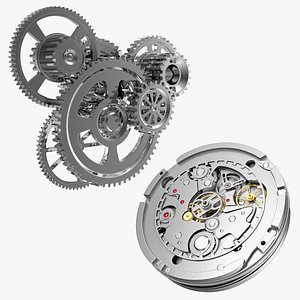 3D clock mechanisms model
