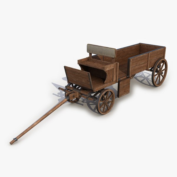 old wooden cart 3D model