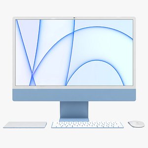 Apple iMac 24 inch 2021 Blue 3D model