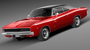 3d model dodge charger 1968 muscle car