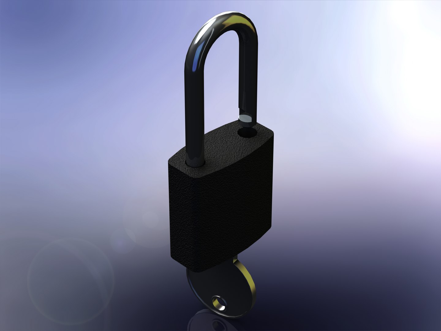 3D Solid Black Essential Padlock - TurboSquid 2176651