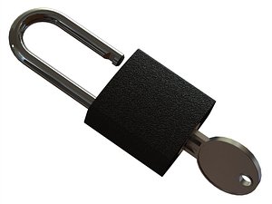 3D Solid Black Essential Padlock