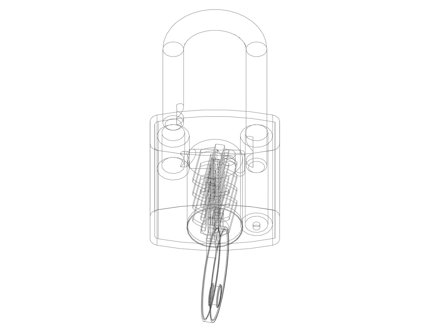 3D Solid Black Essential Padlock - TurboSquid 2176651