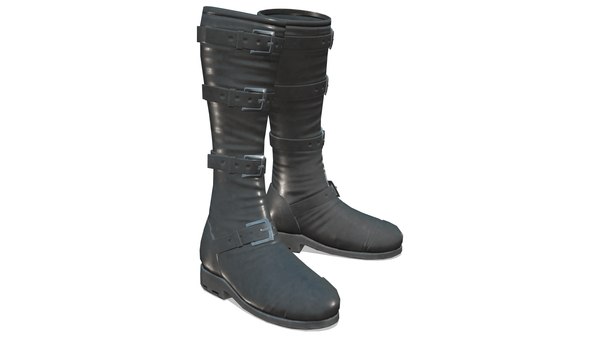 Black Army Combat Boots 3D