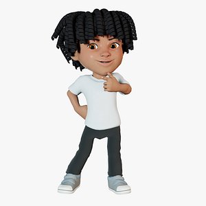 3D cartoon  Little Black Boy