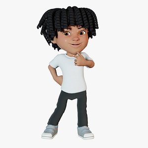 cartoon Little Black Boy