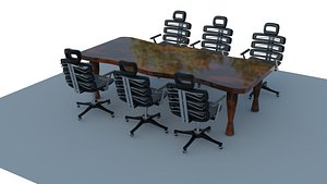 3D stylized wooden table