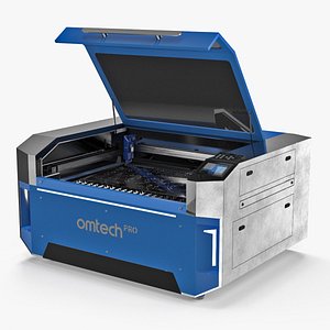 3D Omtech Pro Laser Cutter with Metal Sheet Loaded model