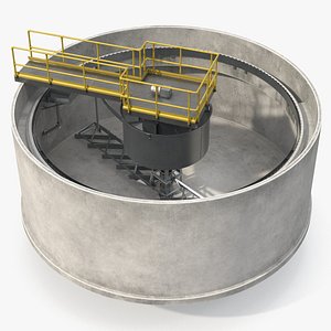 Primary Wastewater Circular Clarifier Gray 3D