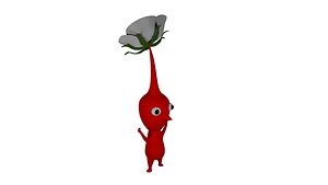 3D red flower pikmin