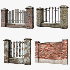 Old Fence Collection 3D model