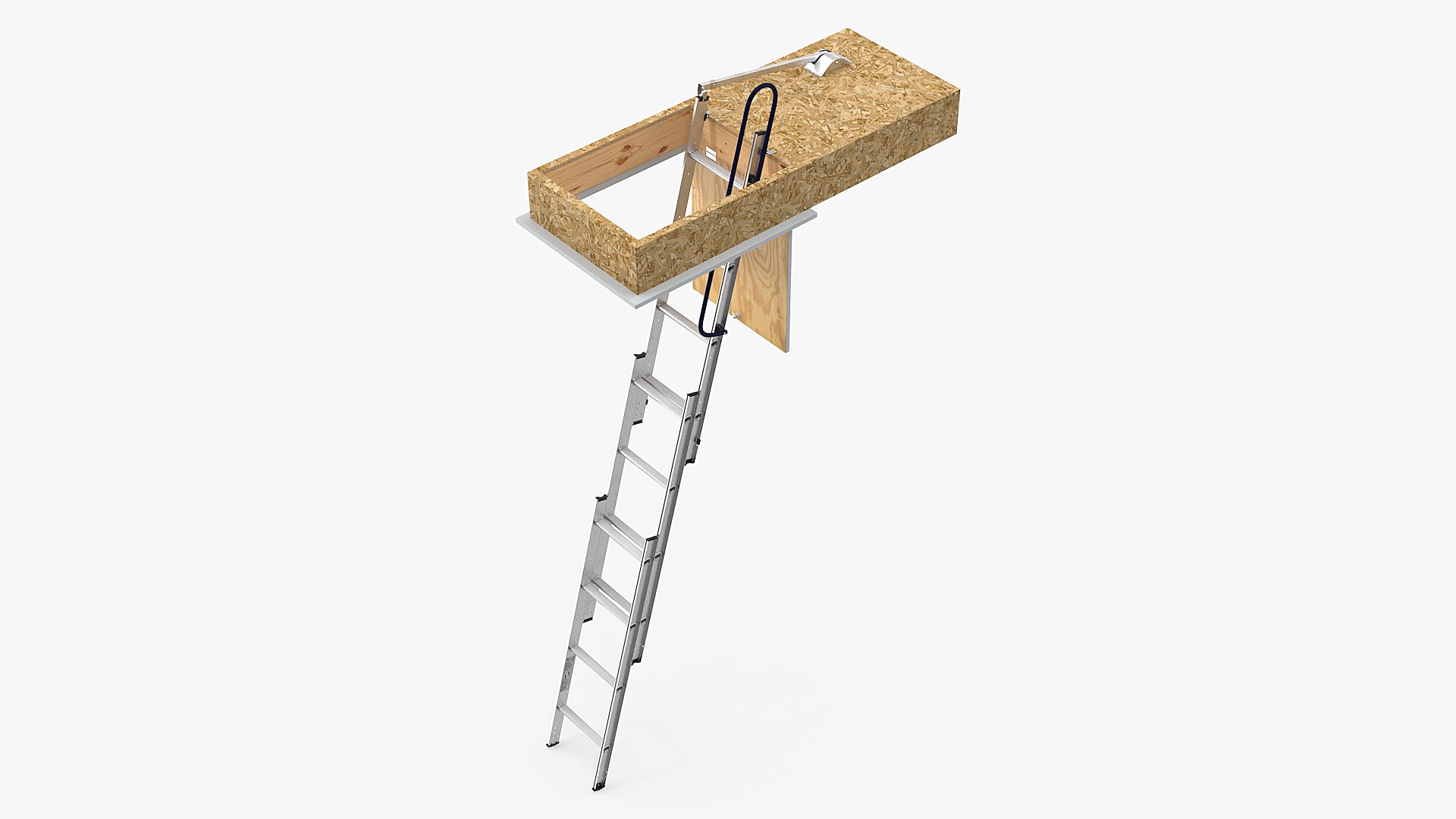 Metal Attic Ladder 3D model preview