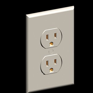 duplex outlet wall plate 3d model