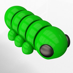 3D Caterpillar-Cute Flexi Articulated Print-in-place Fidget with 3MF included model