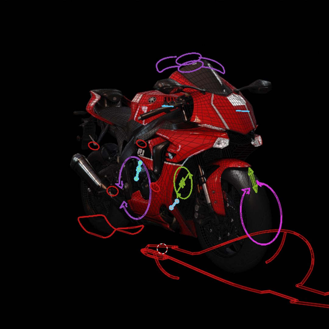 Yamaha R1 2015 Red And Blackriggedanimated 3D Model - TurboSquid 2141824