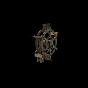 Watermill wheel 04 3D model 3D model