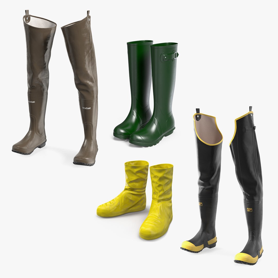 Waterproof Boots Collection 2 3D model preview