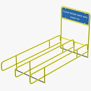 3D Cart Corral Double Yellow
