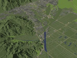 Palm Springs California USA in 20 km x 20 km - city and urban