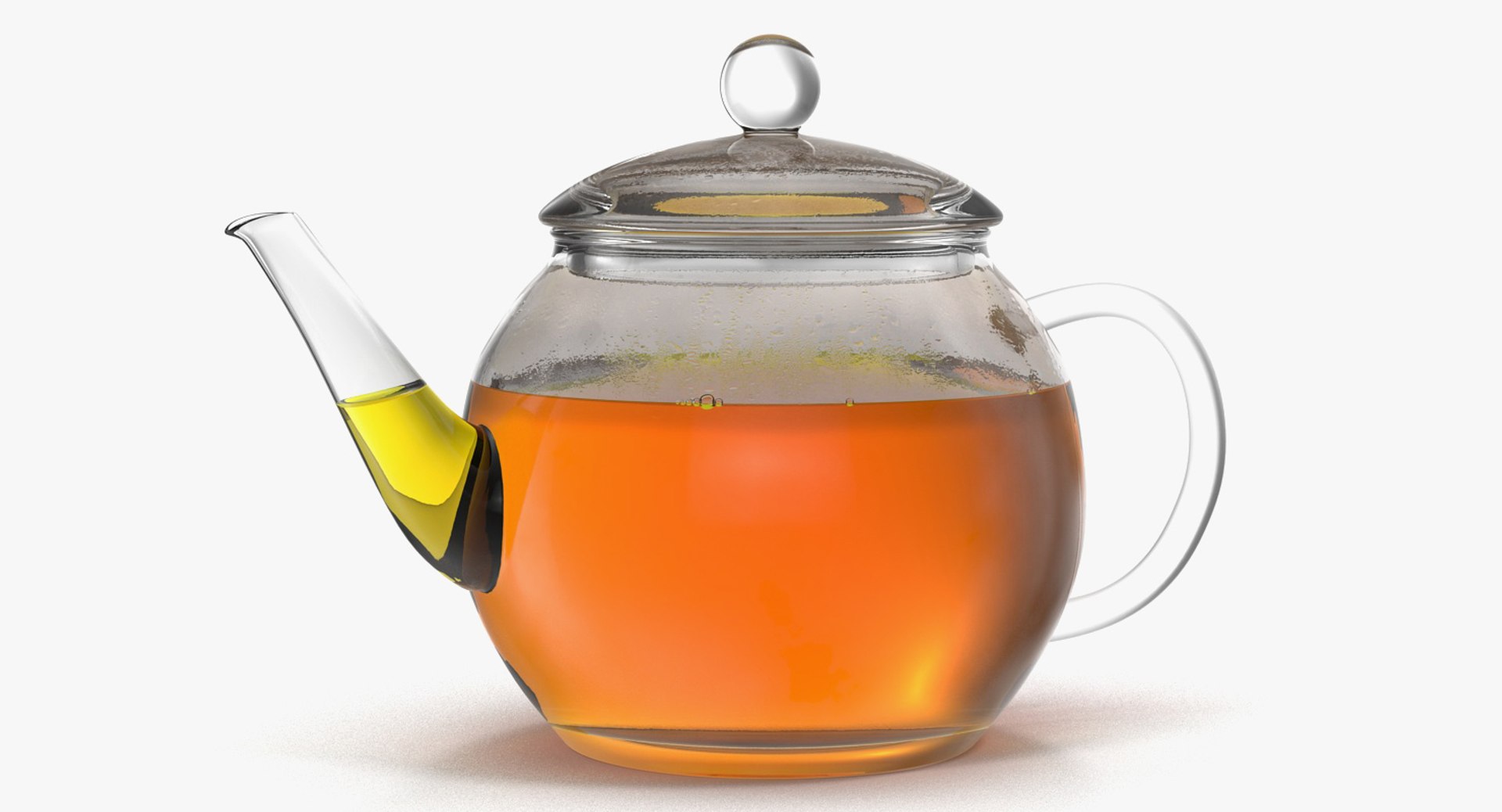 Glass Teapot with Tea 3D Model 3D model preview