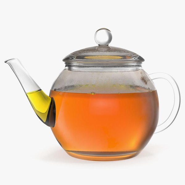 glass teapot tea 3D