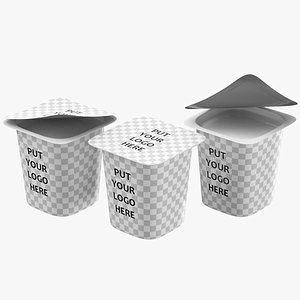 3D editable yogurt cup