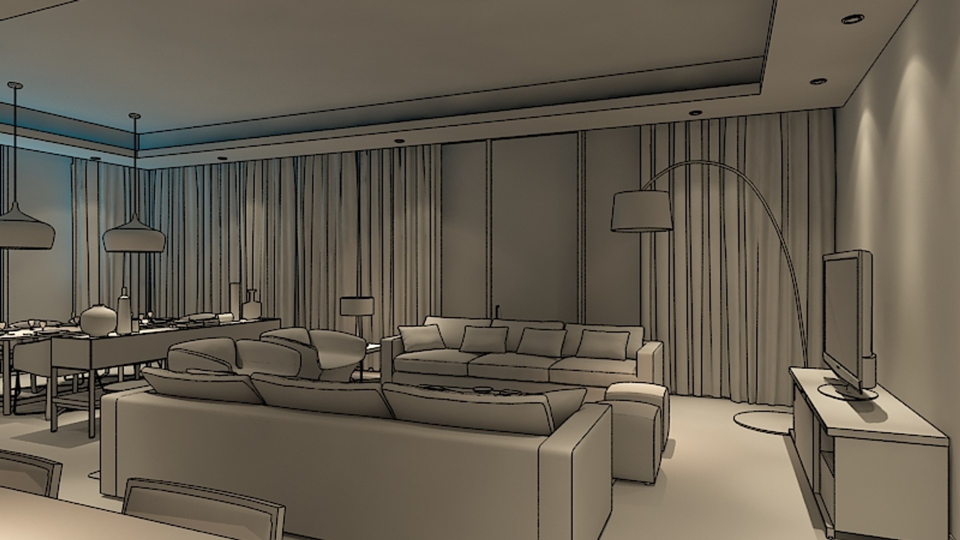 Luxury Apartment Walk Animation 3d Model