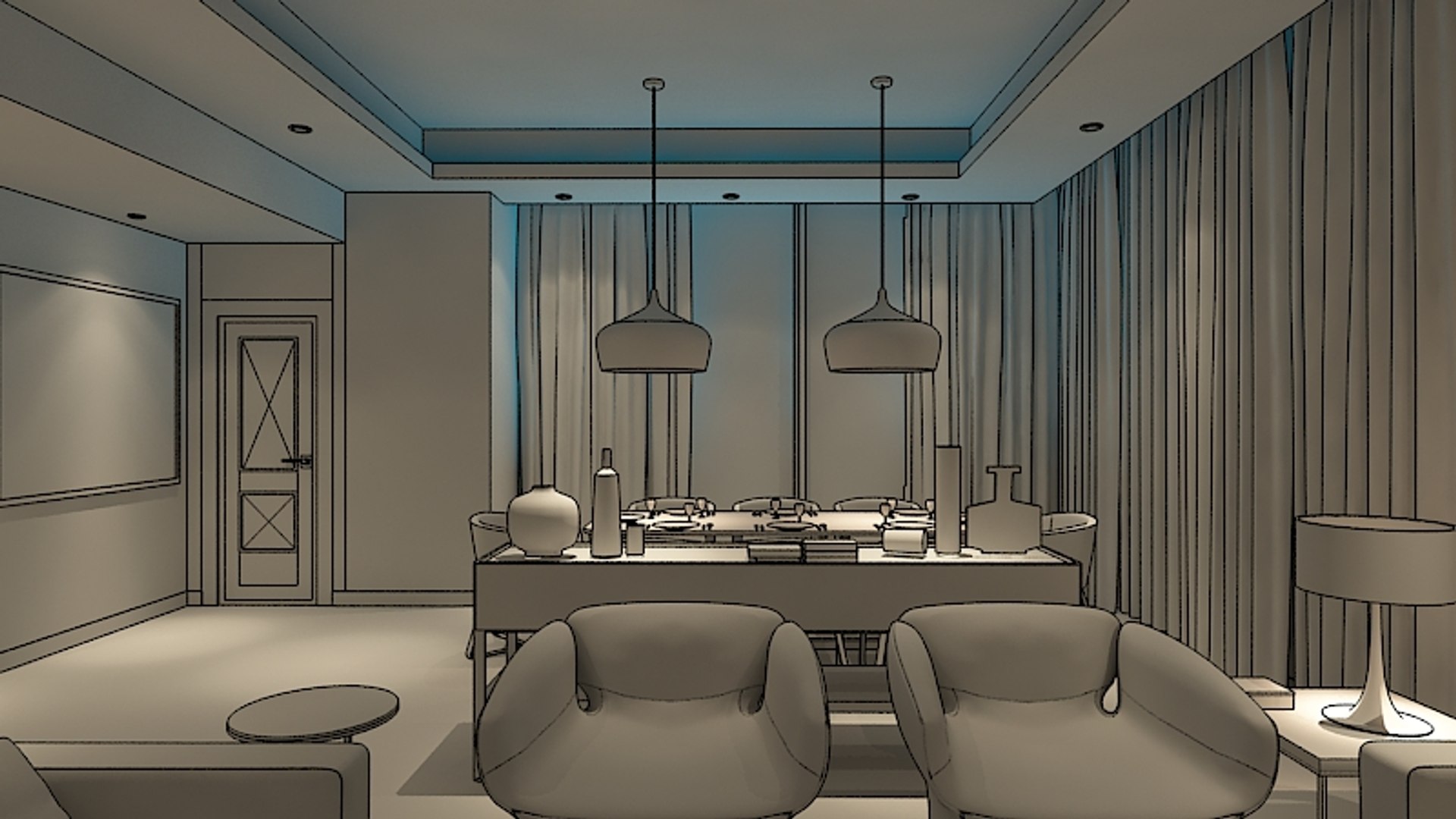 Luxury Apartment Walk Animation 3d Model