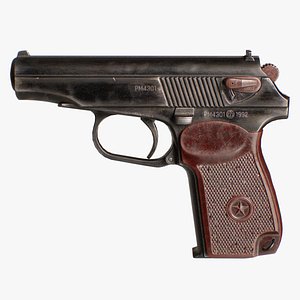 3D Makarov pistol PM explodable model