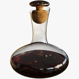 3D Glass Wine Decanter with Cork model