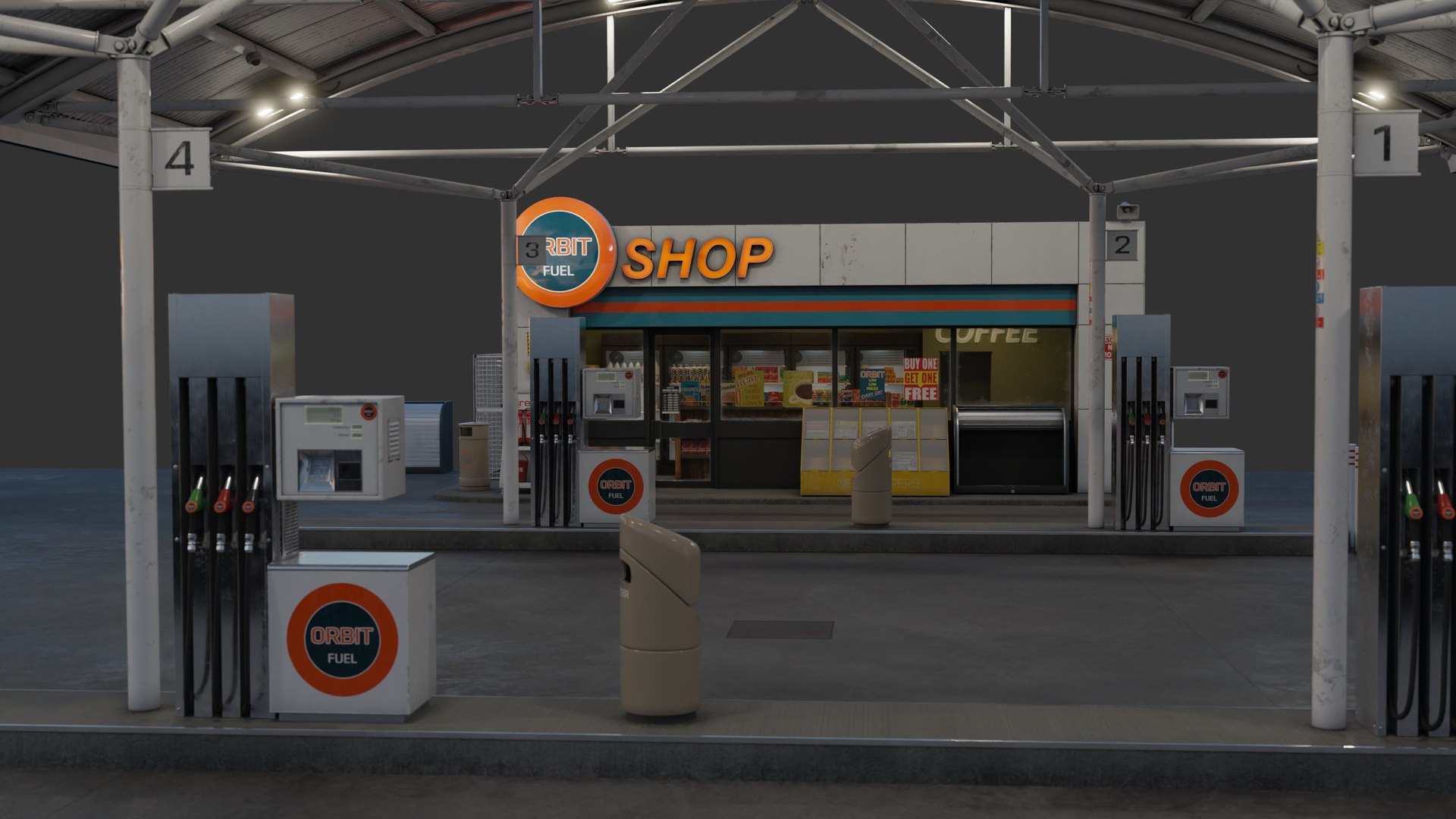 Gas Station PBR realistic 3D model https://p.turbosquid.com/ts-thumb/rx/nRVyum/Ev/image_6/jpg/1750671647/1920x1080/fit_q87/2dad23ec905e422f3c172786b6edf38f06399f62/image_6.jpg