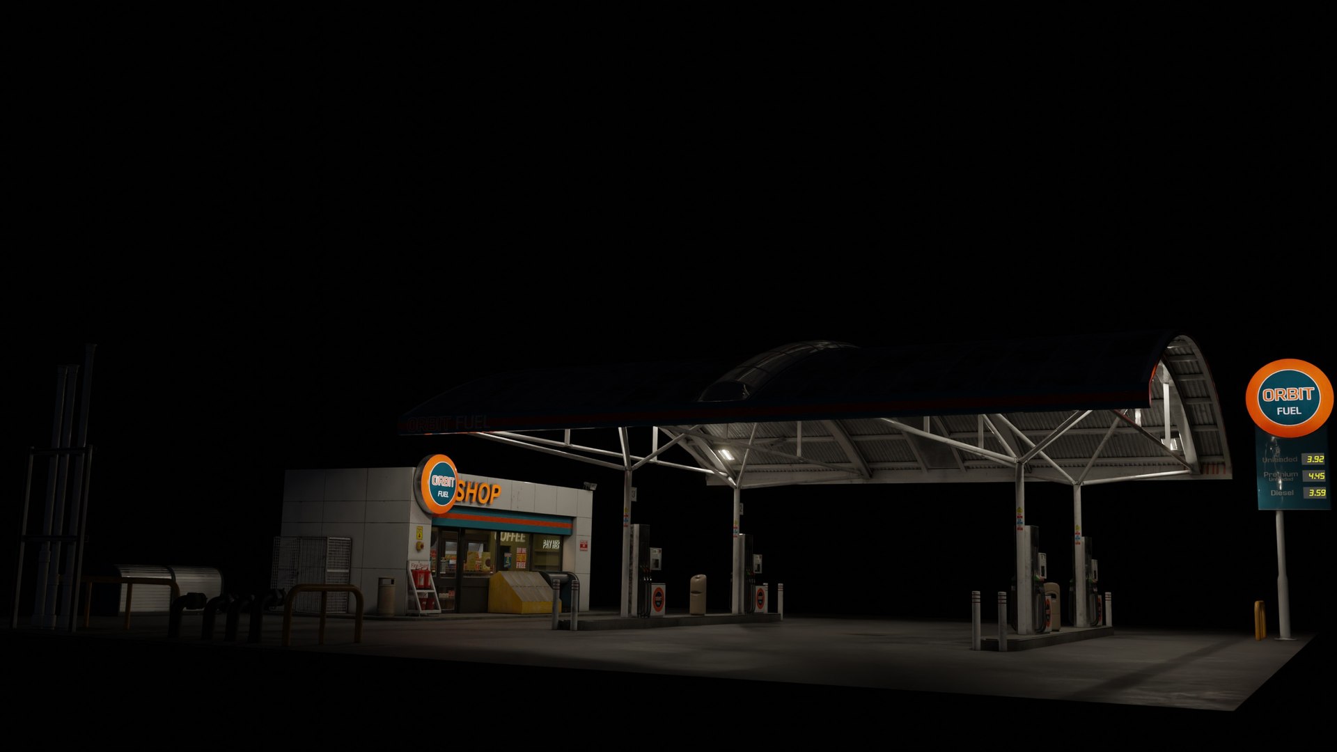 Gas Station PBR realistic 3D model https://p.turbosquid.com/ts-thumb/rx/nRVyum/F8/image_22/jpg/1750671655/1920x1080/fit_q87/3a3bf4b7f1c1754bb897fe4b16072cd2a3ca7915/image_22.jpg