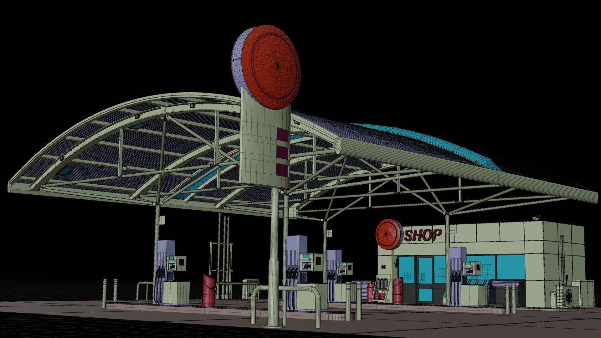 Gas Station PBR realistic 3D model https://p.turbosquid.com/ts-thumb/rx/nRVyum/kl/wire_1/jpg/1750671658/1920x1080/fit_q87/39c2e2b21b946472df6d0dc9faf7434d2290d6cc/wire_1.jpg