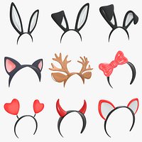 Headbands bunny cat deer ears horns devil bow heart