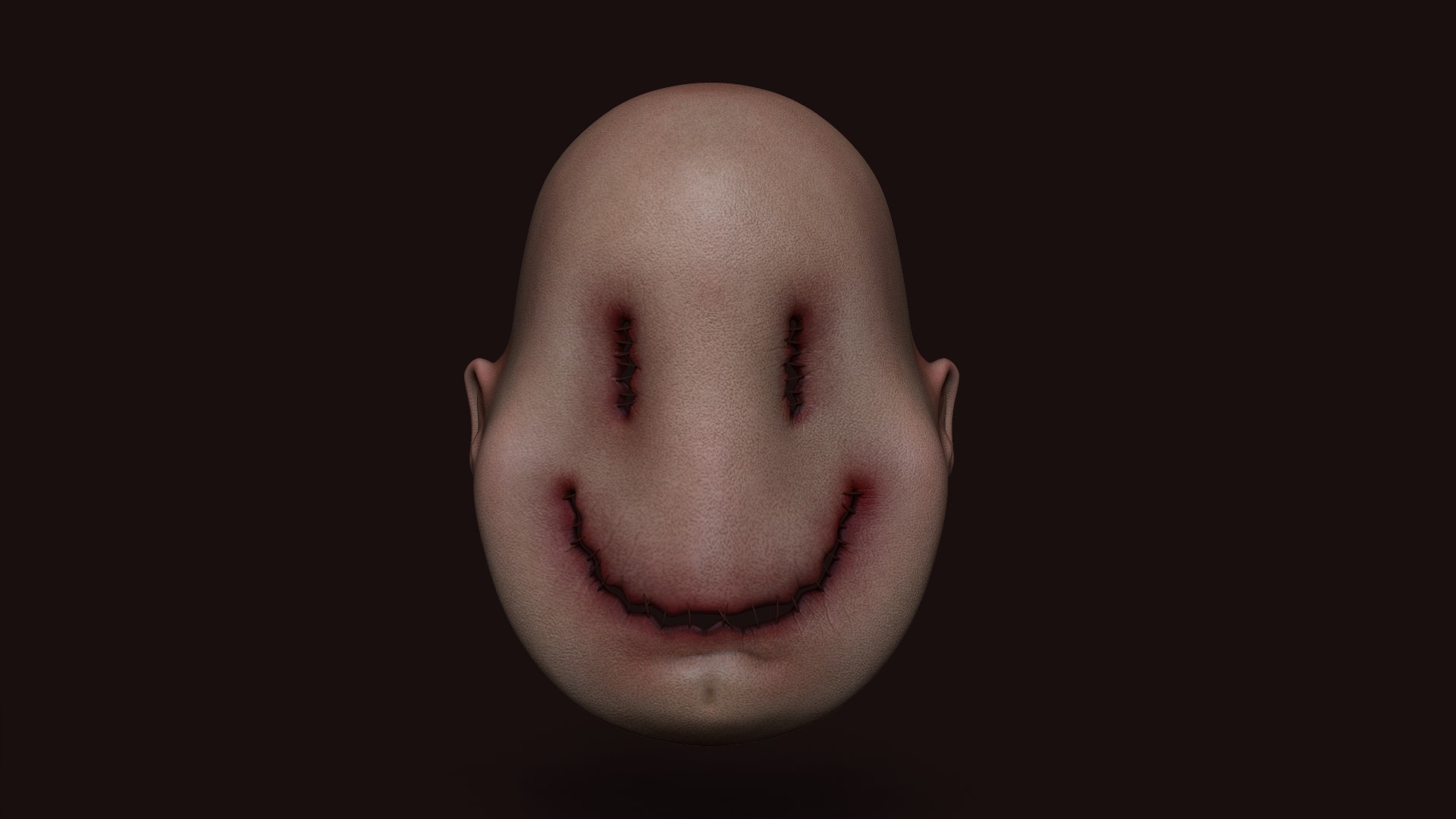 Smiling creepy face