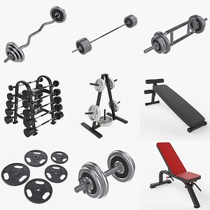 Bend Barbell 3D Model in Other 3DExport