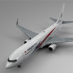 3D malaysia airlines boeing 737-800 model