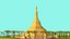 Cartoon Lowpoly Shwedagon Pagoda