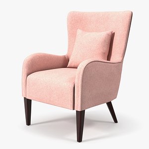 Coaster Accent Chair with Curved Arms Pink 3D model
