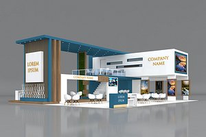 Booth Exhibition Stand Stall 16x12m Height 550 cm 4 Side Open 3D