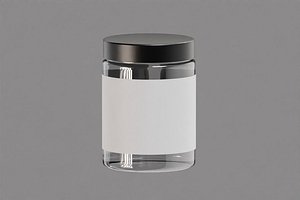 3D Supplement Protein Glass Jar