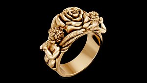 flower angel ring