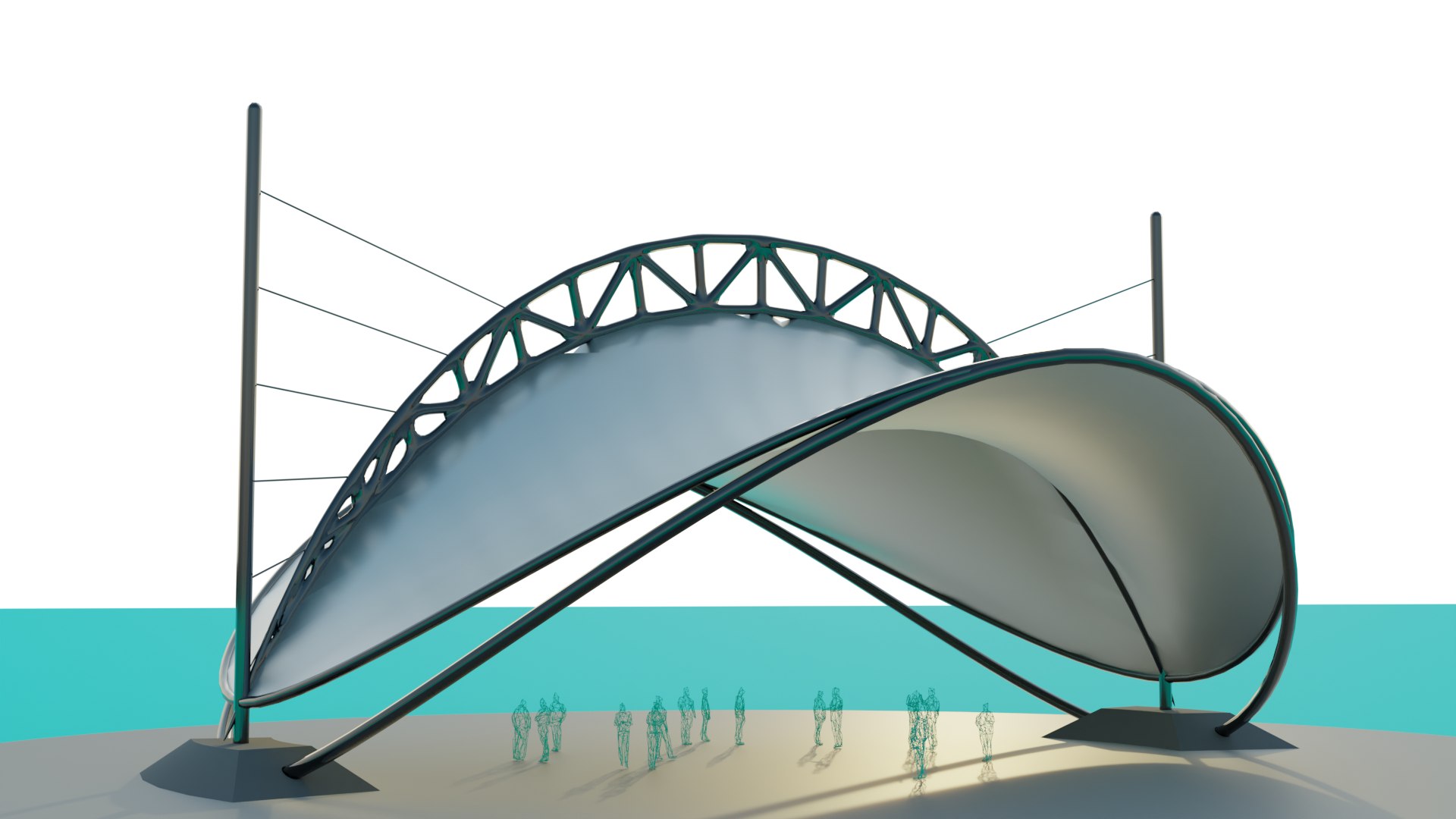 Tensile Structure Canopy 14 3D Model - TurboSquid 2249923