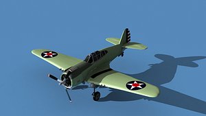 3D model Curtiss P-36C Hawk V06 USAAF