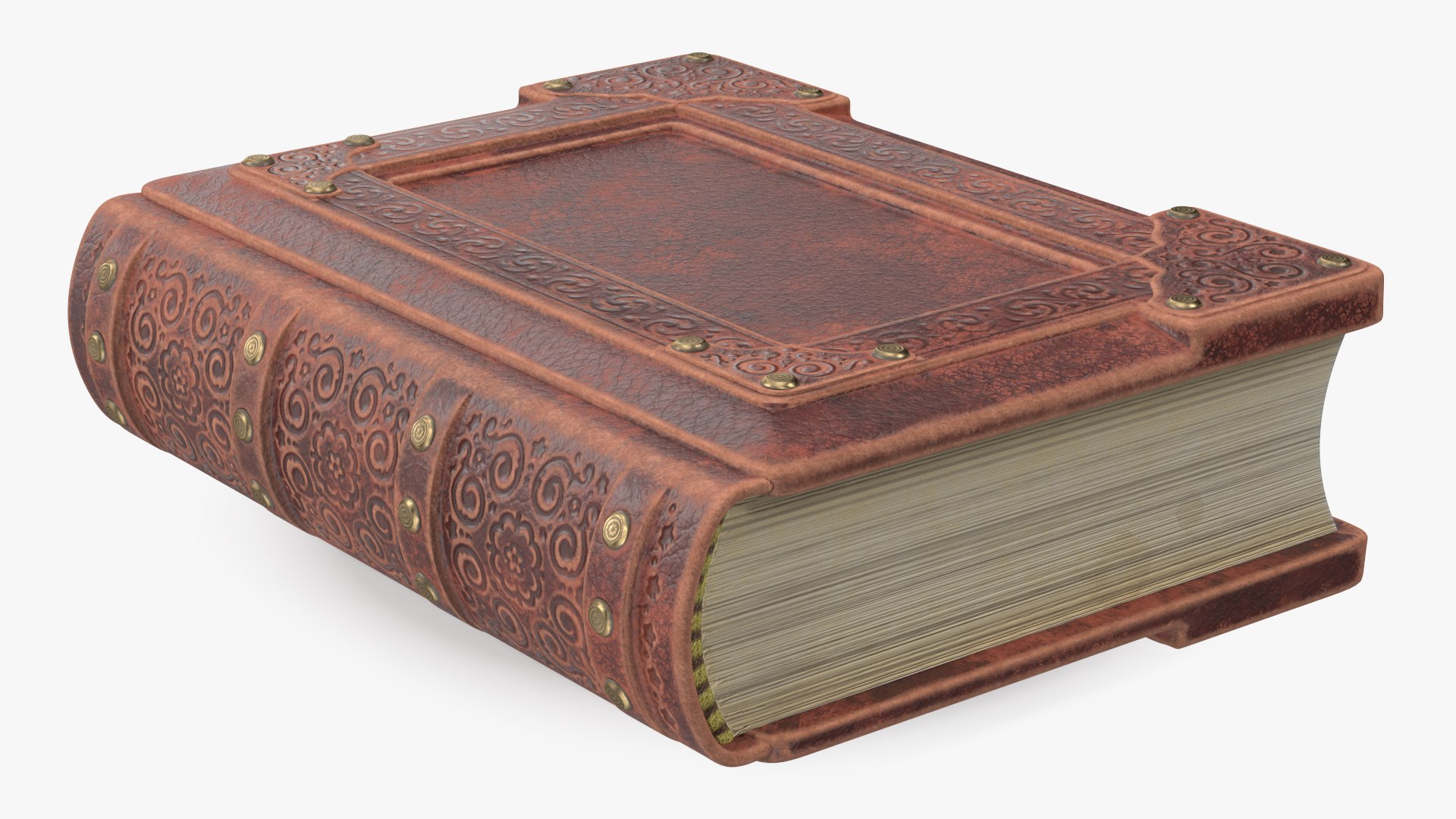 Ornate Book Closed Brown 3D model preview