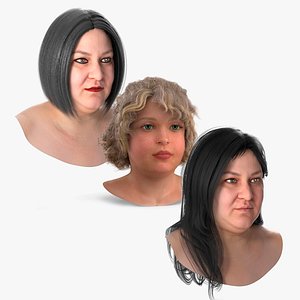 3D Overweight Woman Busts Collection 2 model