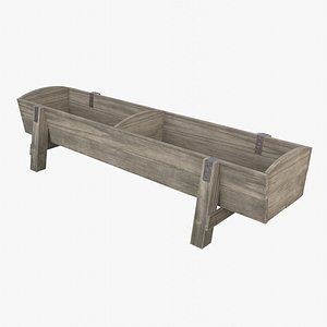 Old Wooden Trough 3D model